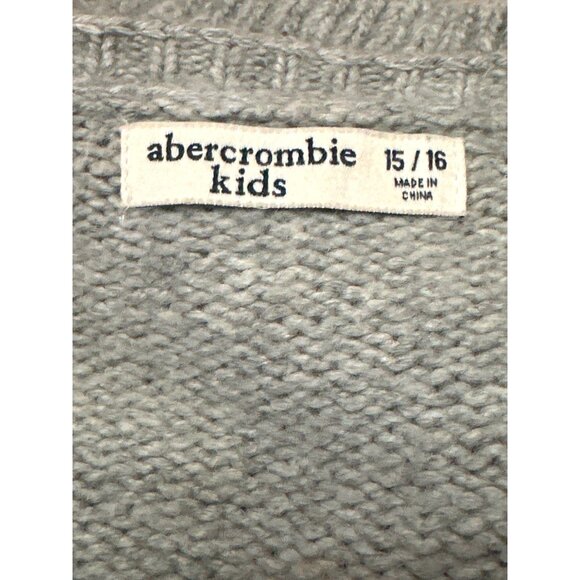 Abercrombie Kids Size 15 Gray Girl Draped Waterfall Cardigan Soft Knit Open Fron - Picture 8 of 13